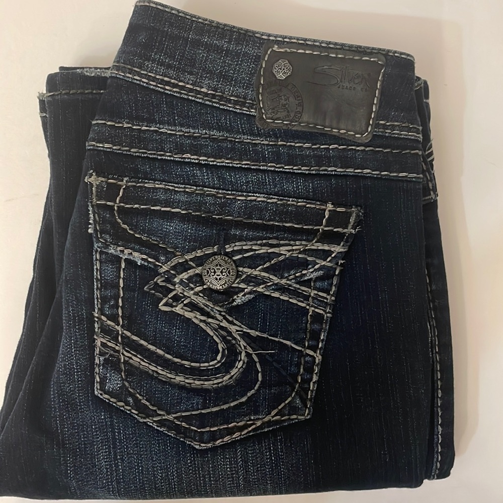 Silver Suki Surplus 29x32 High Rise Bootcut Jeans Dark Wash Cowgirl